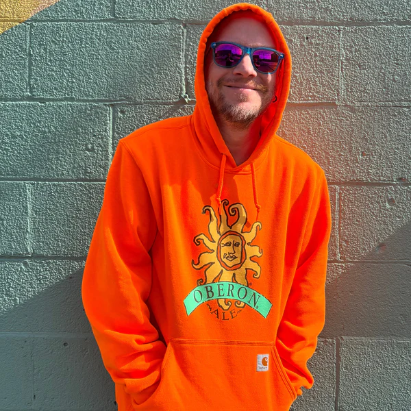 Orange Oberon hooded pullover sweatshirt