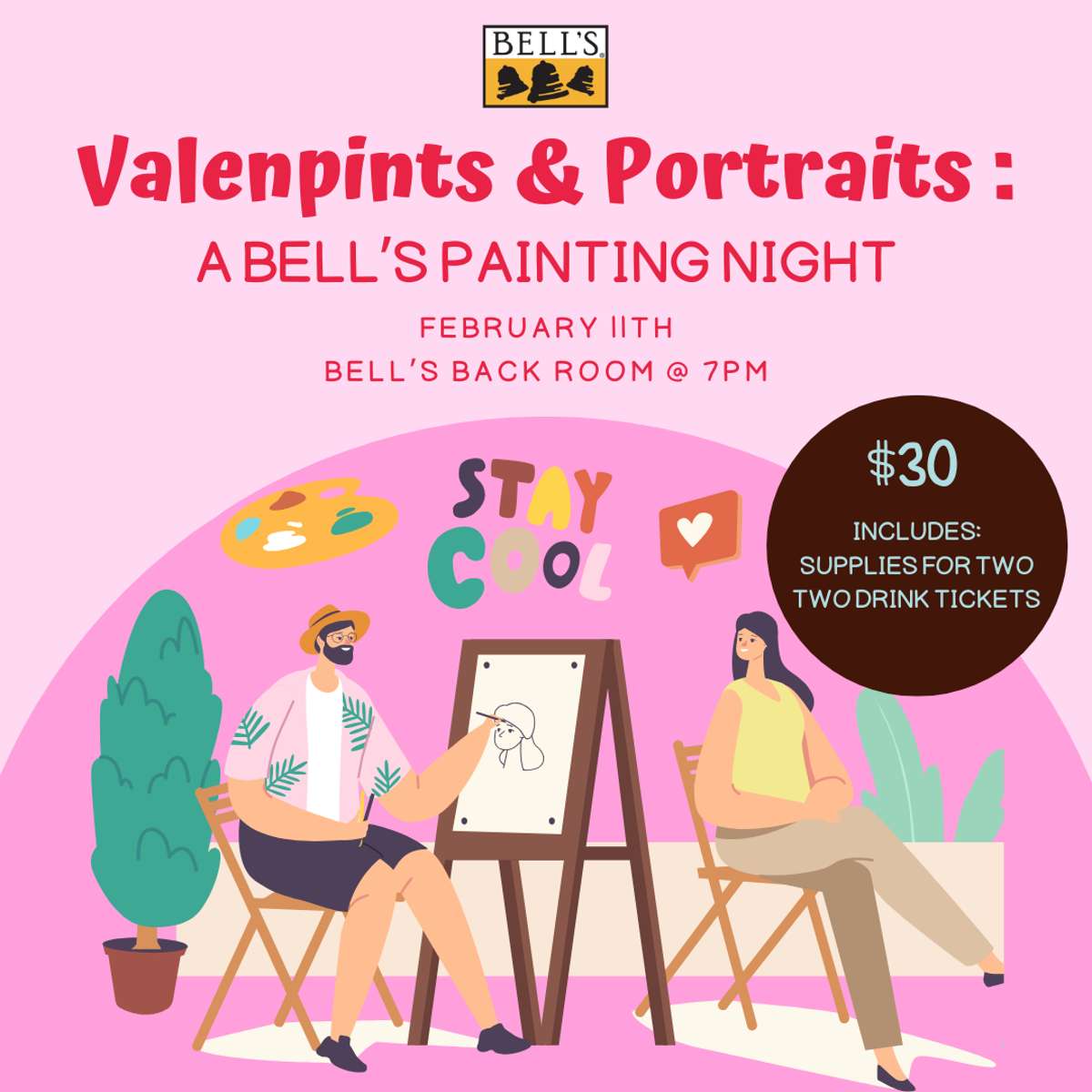 VALENPINTS & PORTRAITS : A BELL’S PAINTING NIGHT